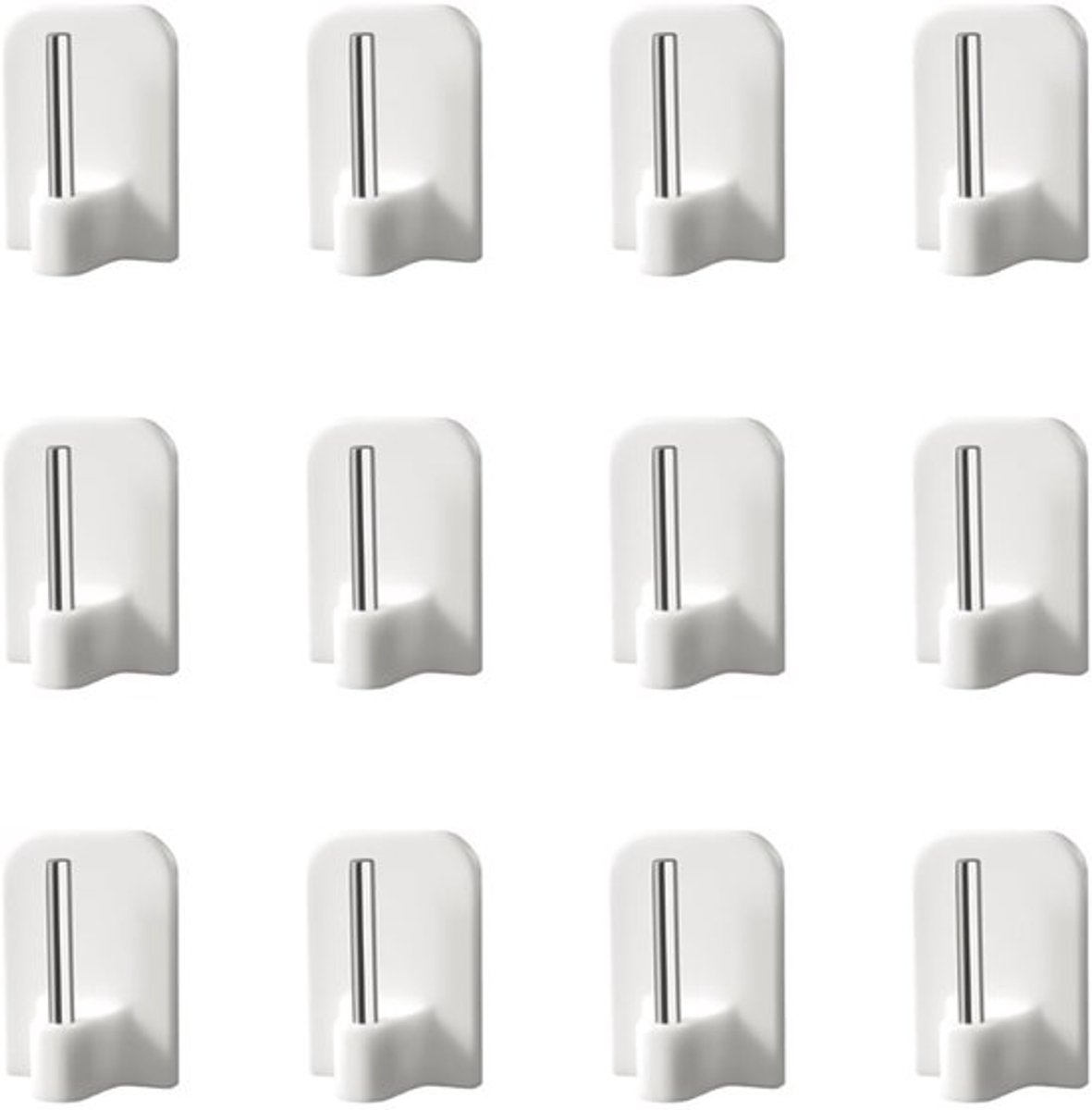 Gordijnhaak 12 Stuks - Zelfklevende Haakjes - Ophanghaken - Geen Boren - Voor Badkamer/Keuken - Hoogwaardige Kunststof