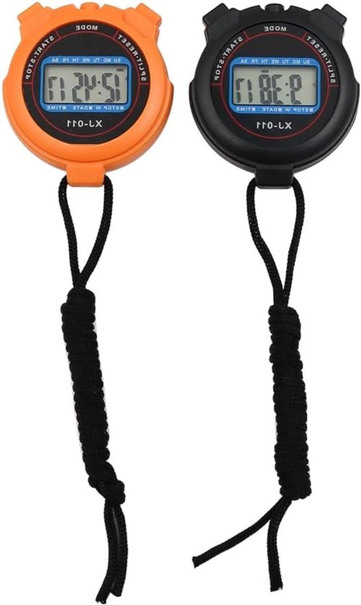 - Sportstopwatch Timer - Multifunctionele Digitale Stopwatch - Groot Display - Alarm Kalender - Geschikt voor Sportactiviteiten - Zwart en Geel.
