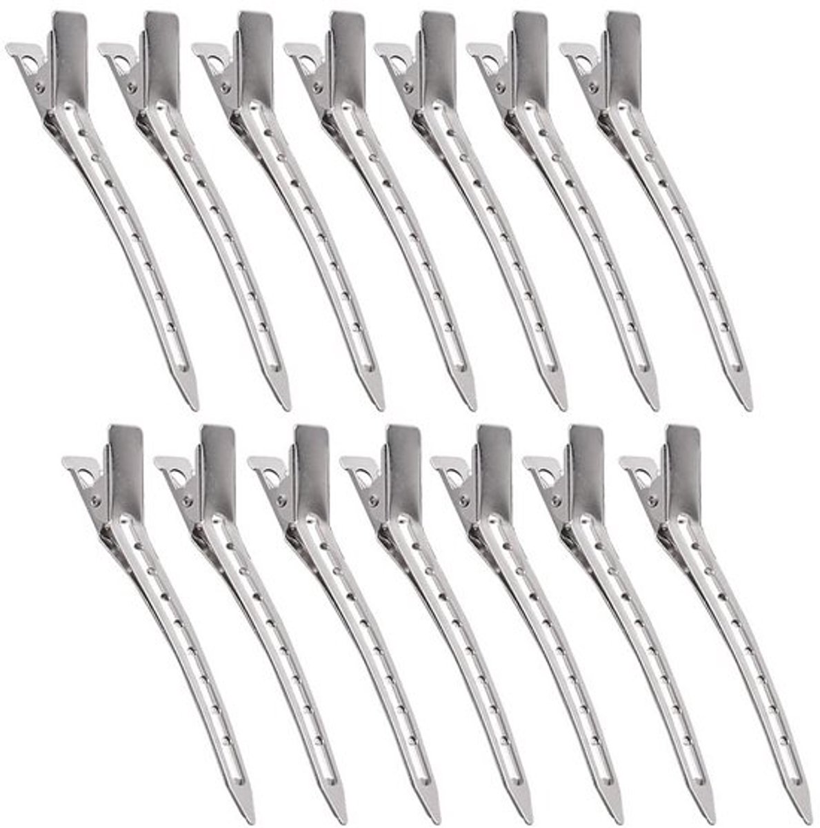 - Zilveren Haarspelden - Metalen Alligator Curl Clips - Duurzaam en Sterk - 5,5 x 1 cm - Styling Haarklemmen - Geschikt voor Dames en Meisjes