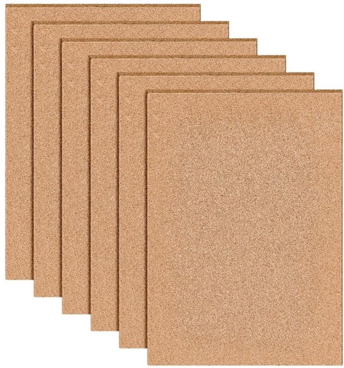 Kurkplaten 6 stuks 21 x 30 cm - Zelfklevende Isolatiekurk - Wanddecoratie - Antidrapant - Knutselbenodigdheden - Hoge kwaliteit - Kurk