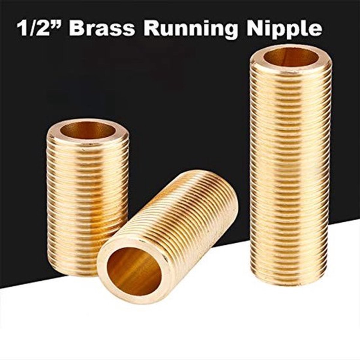 Draadbuis 1/2" - Messing Fitting - Schroefdraad Nippel - Buiten/Maritiem Gebruik - Werkdruk tot 1200psi - Lengte 50/60/80/100/120 mm - Pijpverbinder