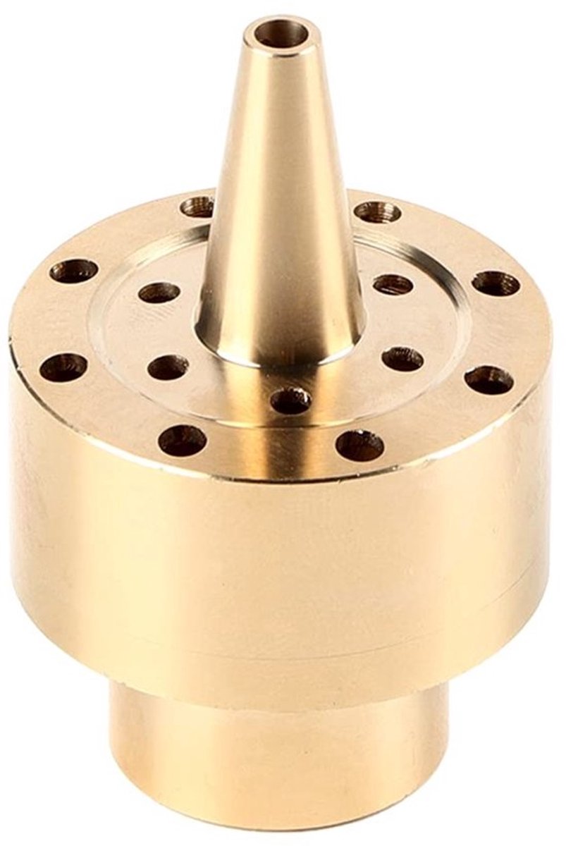 Fonteinmondstuk Goud - Messing - 1/4" - 1/2" - 3/4" - Drie Lagen - Geschikt voor Fonteinen/Ponds - Fonteinnaald