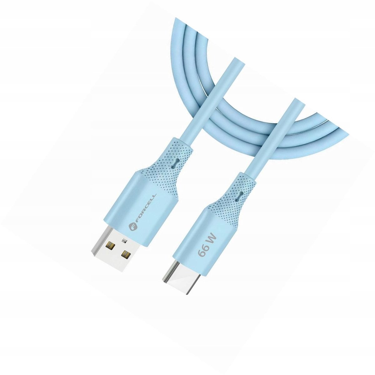 Forcell USB-A naar USB-C Kabel 1m 66W Silicoon Blauw Android Auto