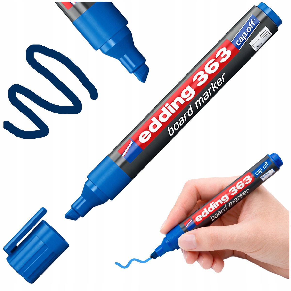 Edding whiteboard marker, blauw, punt 1-5 mm, droog uitwisbaar