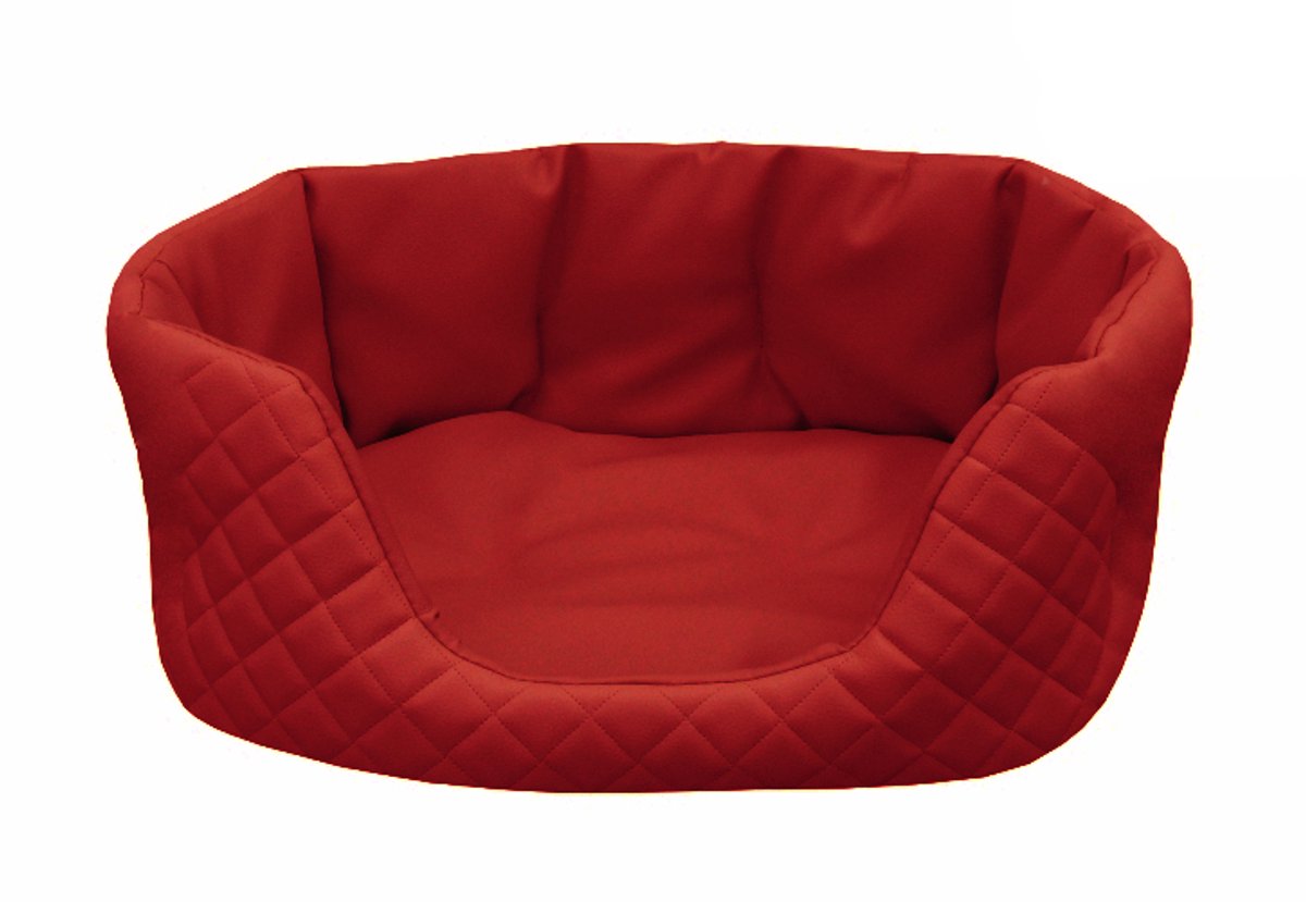 Luxe Hondenmand Queen Leerlook 80x60cm Rood