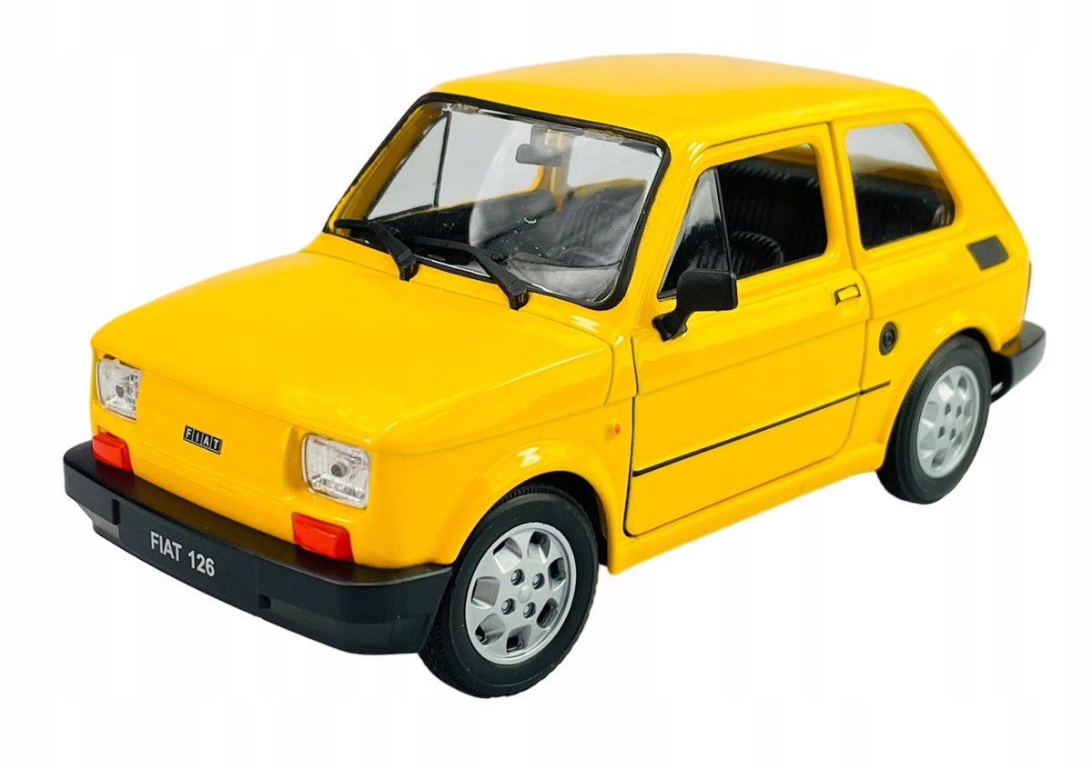 Welly Fiat 126p Maluch Geel Modelauto 1:21