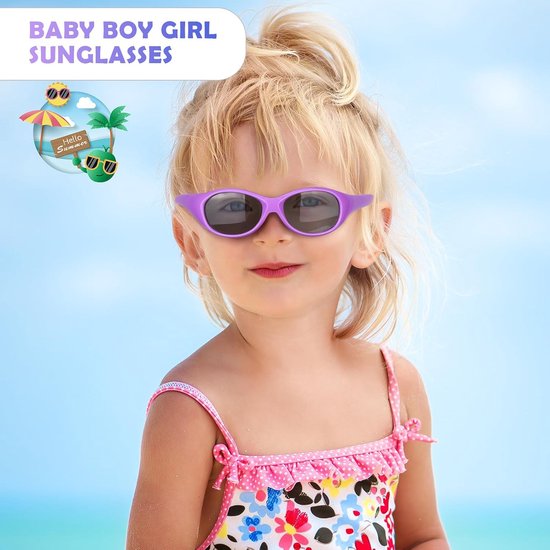 Baby Zonnebril - Kinderzonnebril Peuter - Bescherming Ogen - UV Bescherming Gepolariseerd - 6 Maanden-2 Jaar - Blauw — afbeelding 2