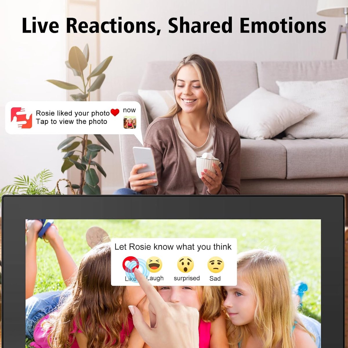 Digitale Fotolijst - Slimme Beeldscherm - Foto's Delen - Directe Wifi Verbinding - 10 Inch IPS - Zwart — cadeau in Wonen & Interieur - foto 3
