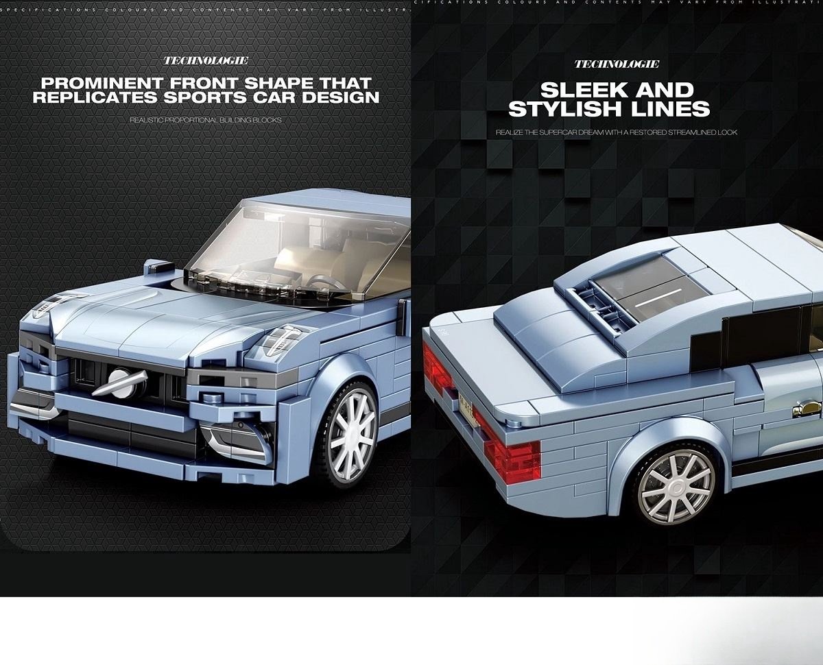 Reobrix 817 Volvo S90 bouwset | City fast champions adventure | Creator classic motor bouwpakket | Technic speelgoed ideas voor volwassenen | Icons furious speed auto geschikt voor lego | Technische bouwdoos met 387 bouwstenen — cadeau in Spellen & Speelgoed - foto 2