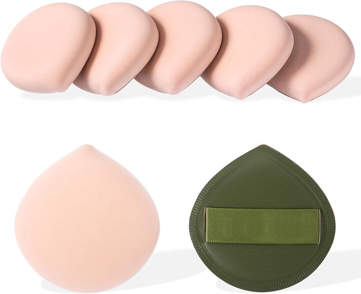 5 stuks spons, foundationspons, spons, voor vloeistoffen, crèmes en poeder, latexvrij en veganistisch