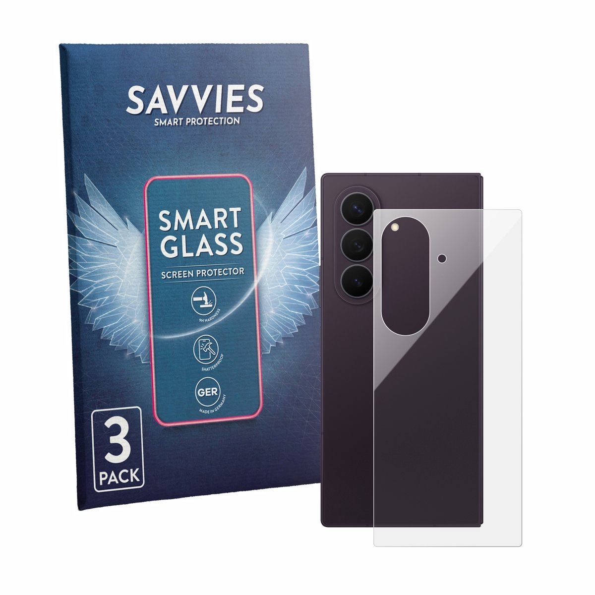 3 Stuks Savvies Screenprotector - geschikt voor Samsung Galaxy Z Fold 8 Ultra (Achterkant) - beschermfolie glas transparant