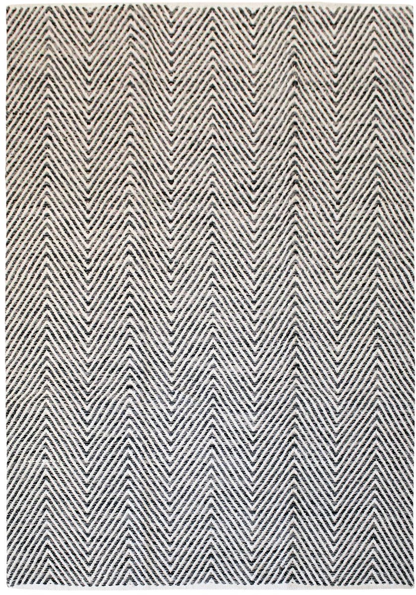 Padiro laagpolig vloerkleed 120 x 170 cm - grijs - abstract modern - geschikt voor vloerverwarming - handgeweven van katoen