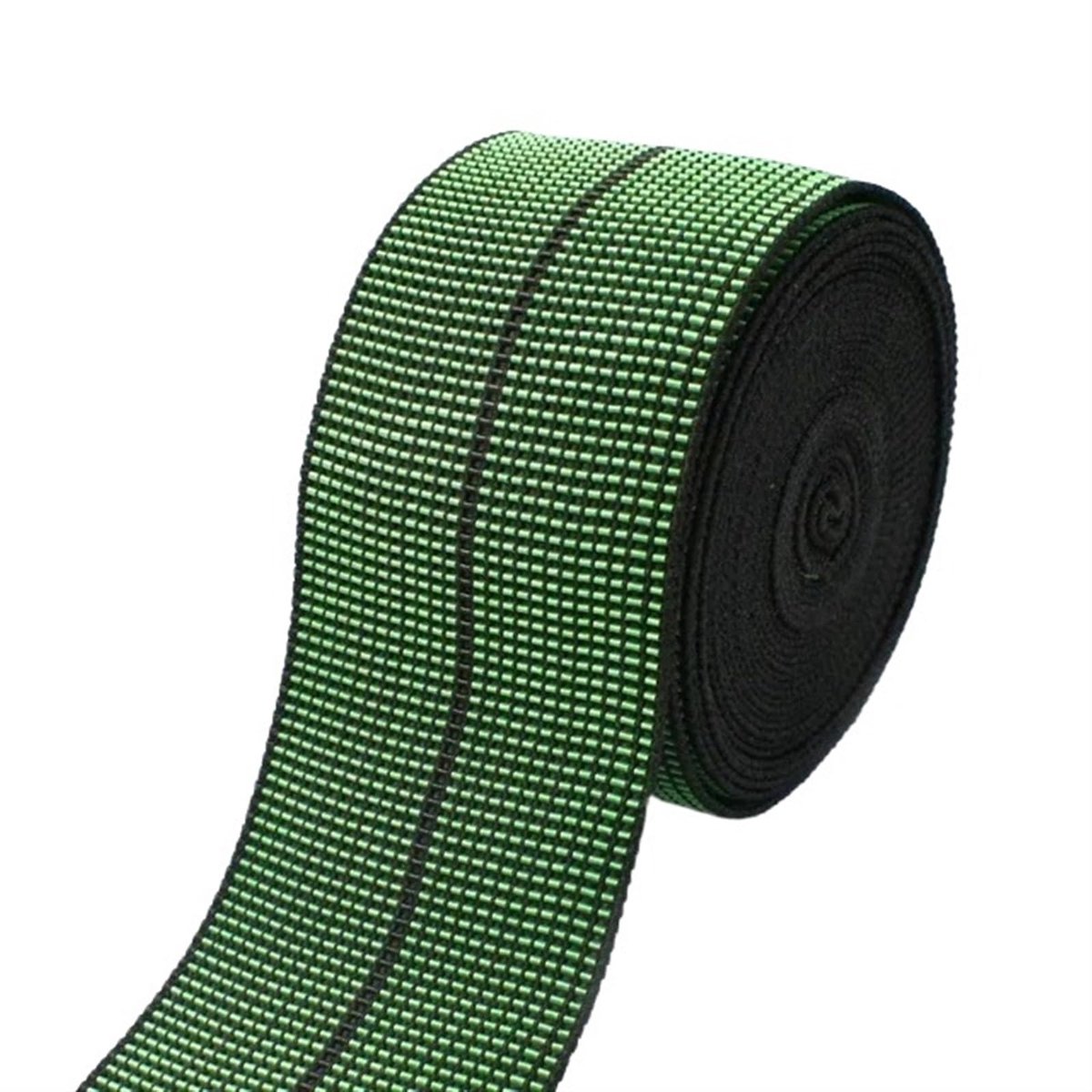 Elastiek voor naaien, 2/5/10 meter, 5 cm, elastische band voor naaien bank, rugleuning, kussen, elastiekjes, doe-het-zelf meubels, renovatiemateriaal (groen-zwart 1,10 meter, 50 mm)