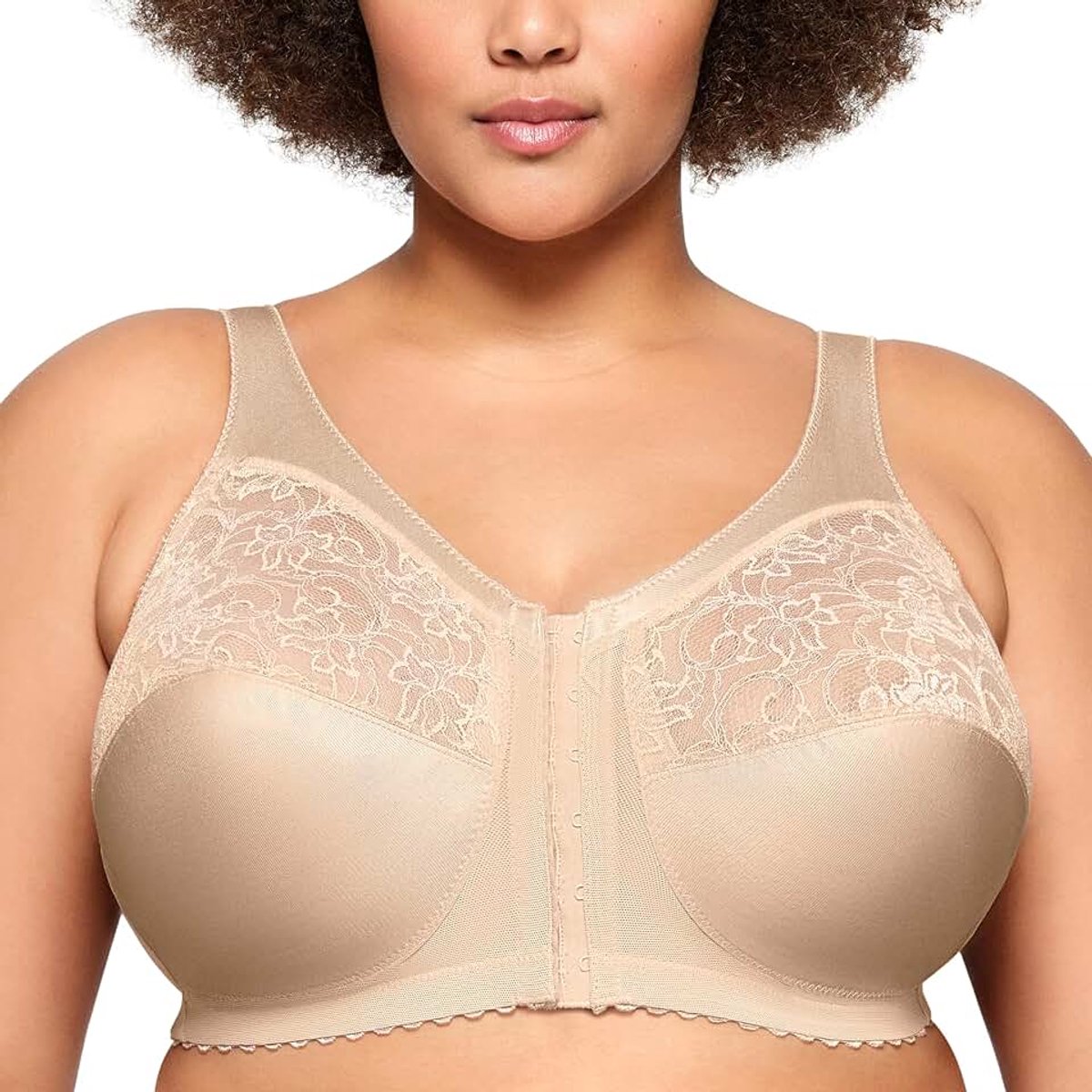 Vrouwen Magic Lift Volledige Figuur Ondersteuning Front Sluiten Zachte Cup Dagelijkse BH, Blozen, 110C