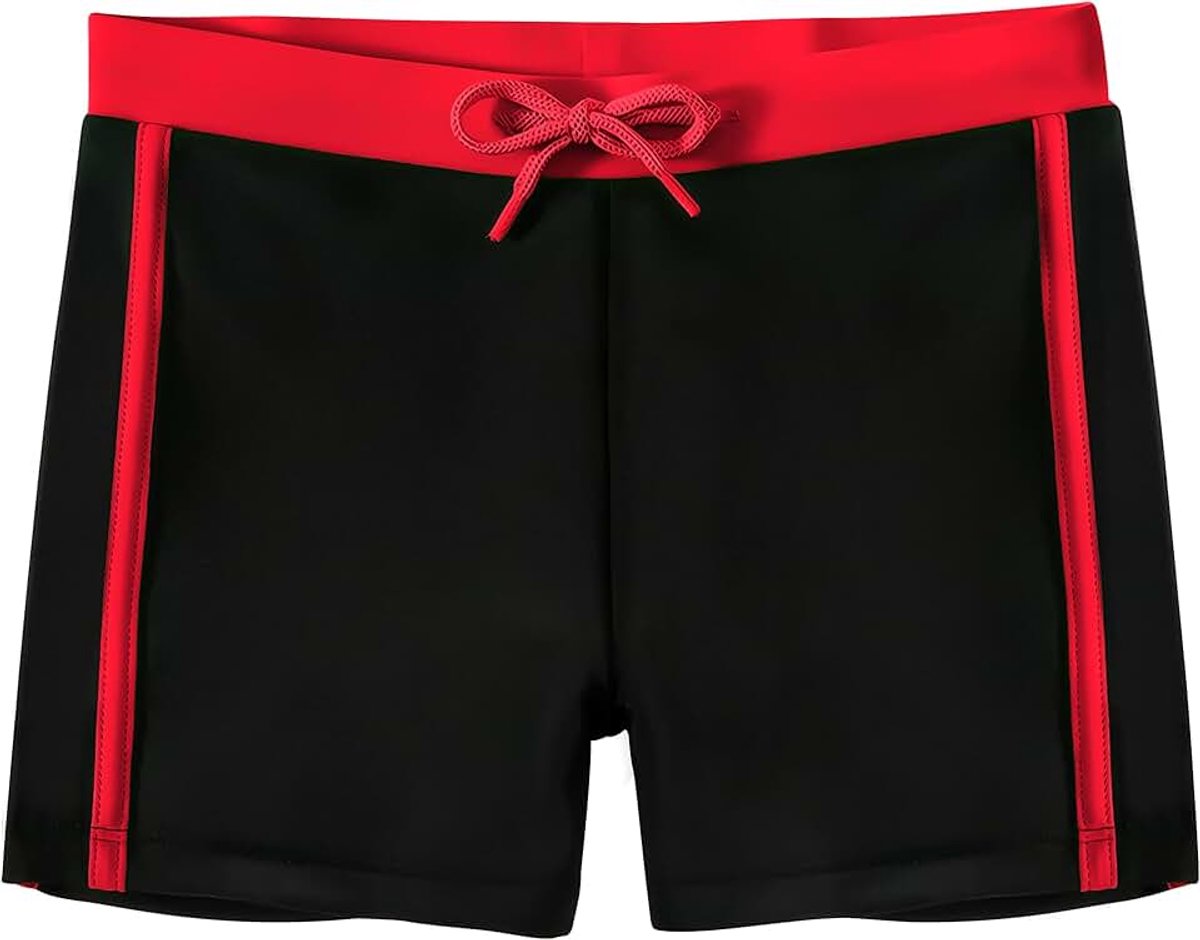 Zwembroek Jongens Korte Zwemshort met Voering Zwemshort Verstelbaar Koord Zwemkleding Strakzittende Sneldrogende Zwemkleding voor Tieners 7-14 jaar, Maat 128-164