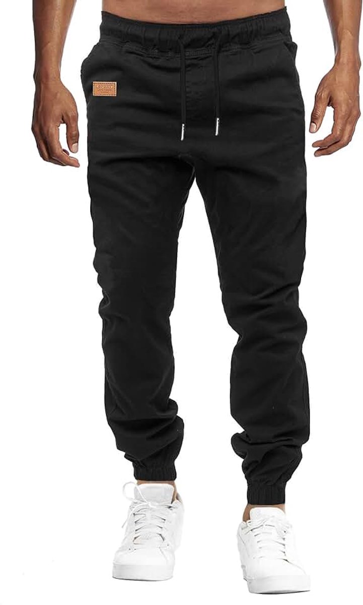 Werkbroek voor heren, cargobroek, joggingbroek, meerdere zakken, elastische tailleband, casual, vrijetijdsbroek