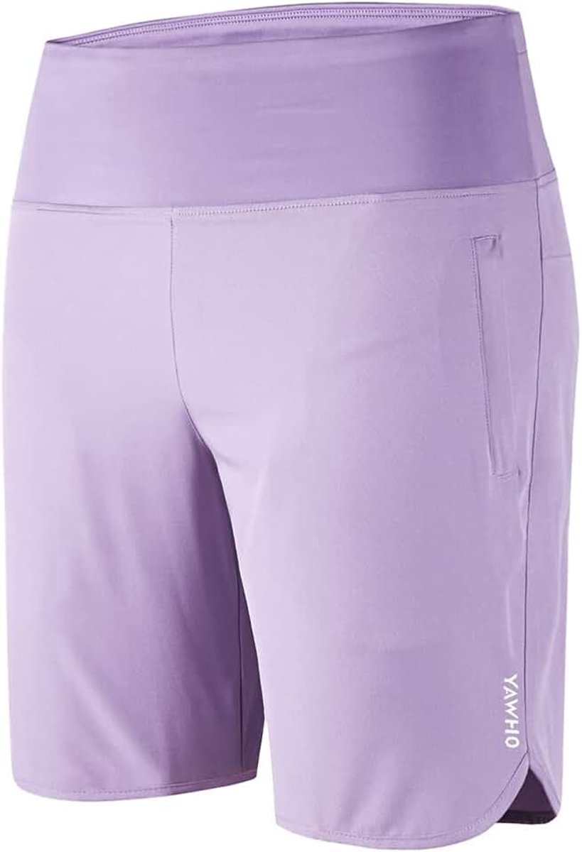 Shorts, sweatshorts, sport, korte broek, zomer, sneldrogend, hoge taille, fitness, hardlopen gym met ritszak, 80887 violet, XXL