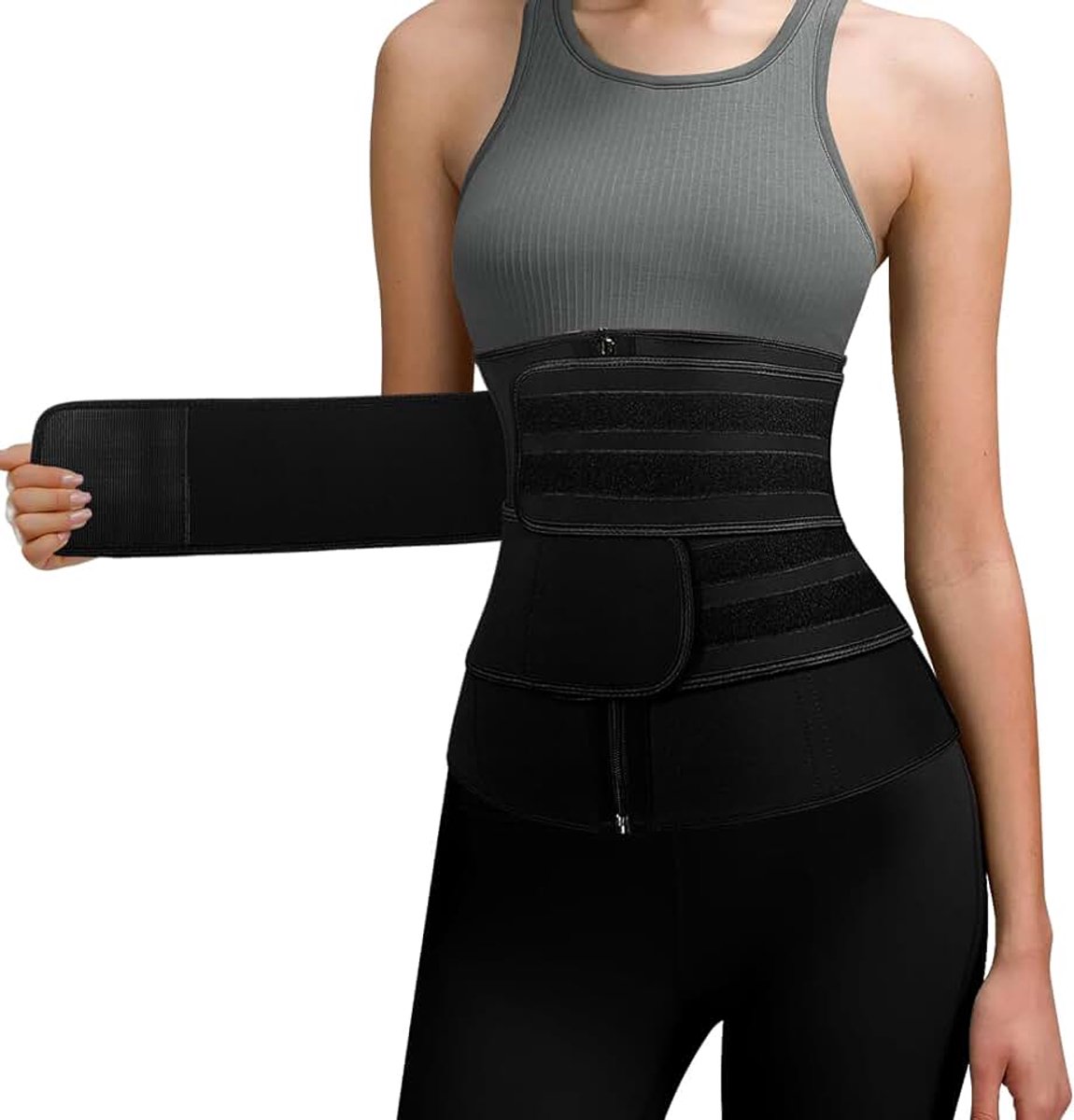 Taille-trainer, heuptrimmer, zweetriem voor mannen en vrouwen, sport, afslankende bodyshaper, band met verstelbare buikzweetriem