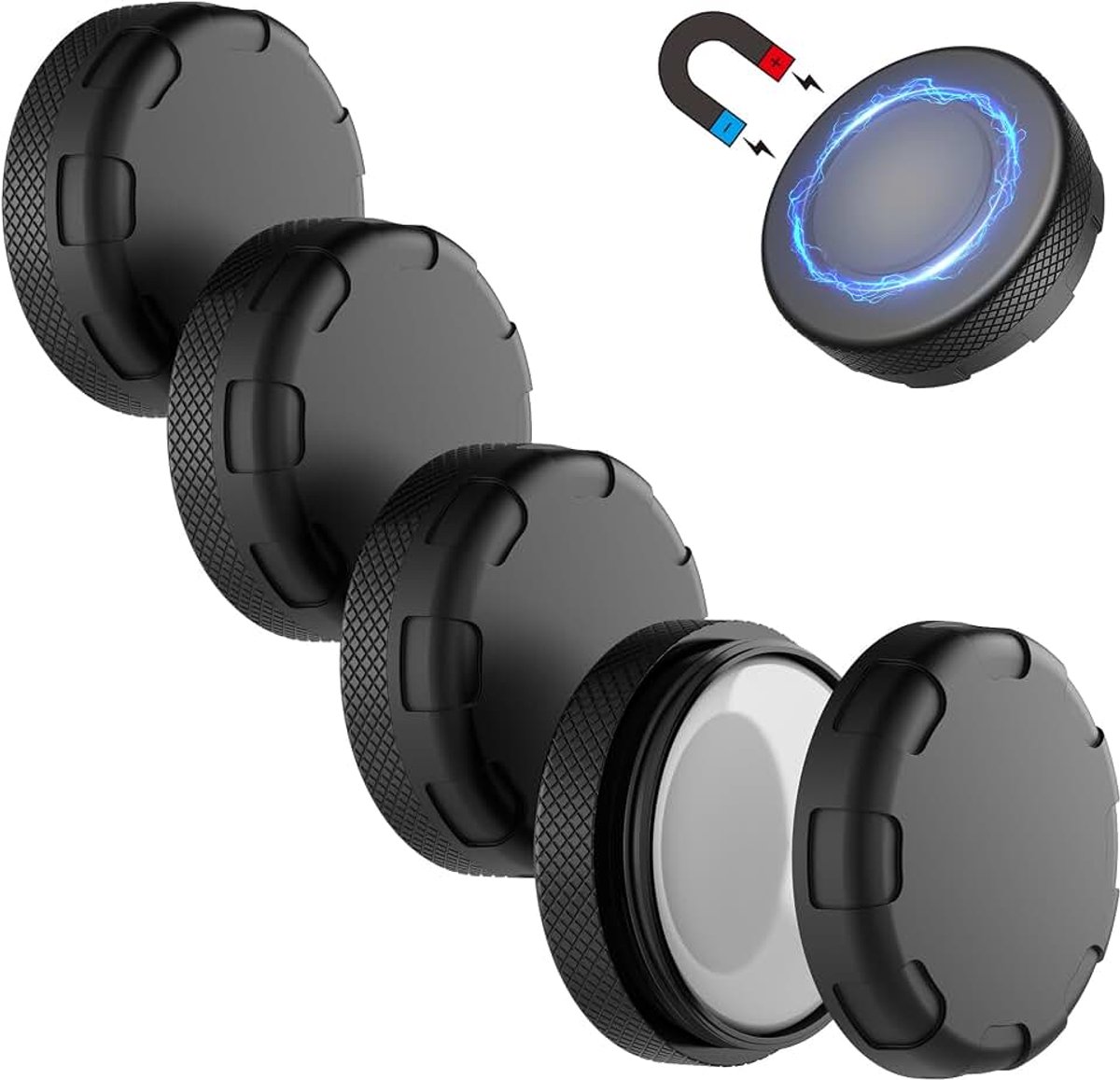 Magnetische houder voor hoesje-Sterke neodymium N52-magneet,Anti-verloren verborgen magnetische luchttag-bevestiging. Eenvoudige installatie voor auto, fiets,