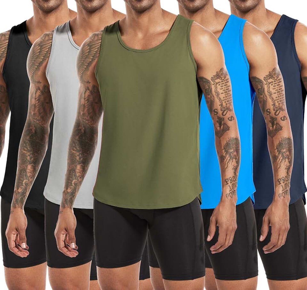 Heren katoenen workout tanktops, atletische gym spier tank top, fitness bodybuilding mouwloze T-shirts voor mannen