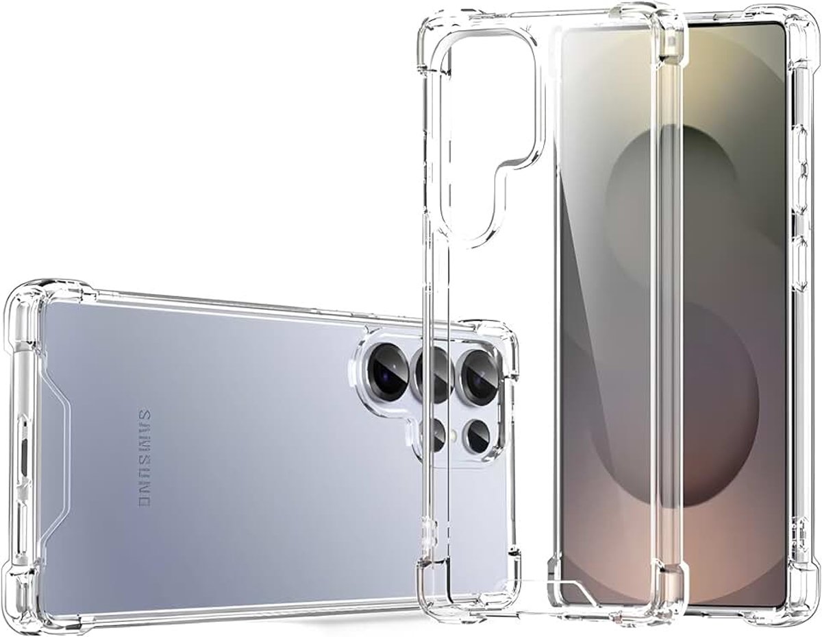 Hoesje voor Samsung Galaxy S26 Ultra, transparante beschermhoes met zachte siliconen telefoonhoes, transparante bumper hoes, compatibel met draadloos opladen, mobiele telefoonhouder