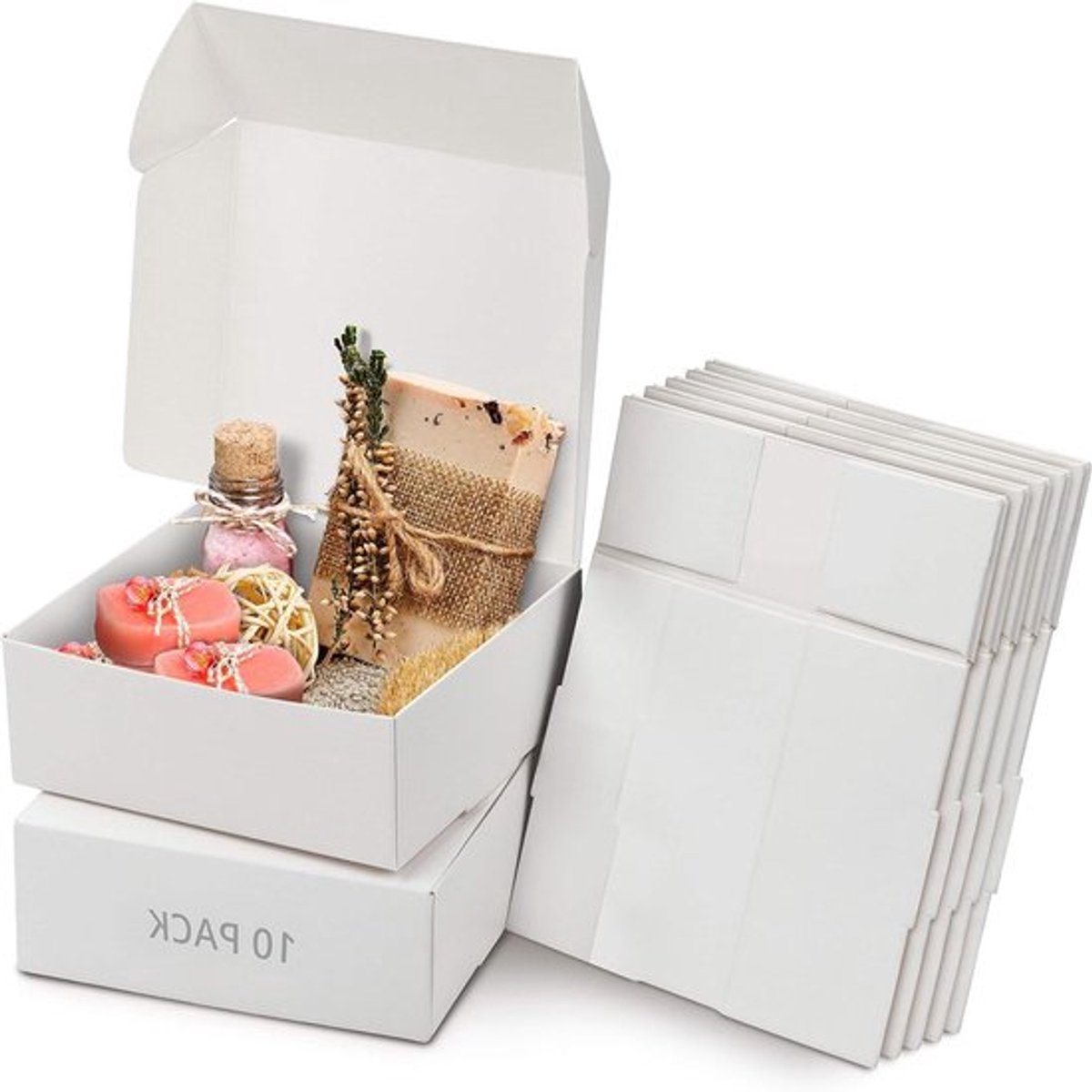 - Hobby Kado Dozen - Wit - Maat 12 x 12 x 5 cm - Presentaties - Makkelijk in Elkaar te Zetten - Giftbox - Geschikt voor Feestjes, Verjaardagen, Huwelijken - 10 Pack