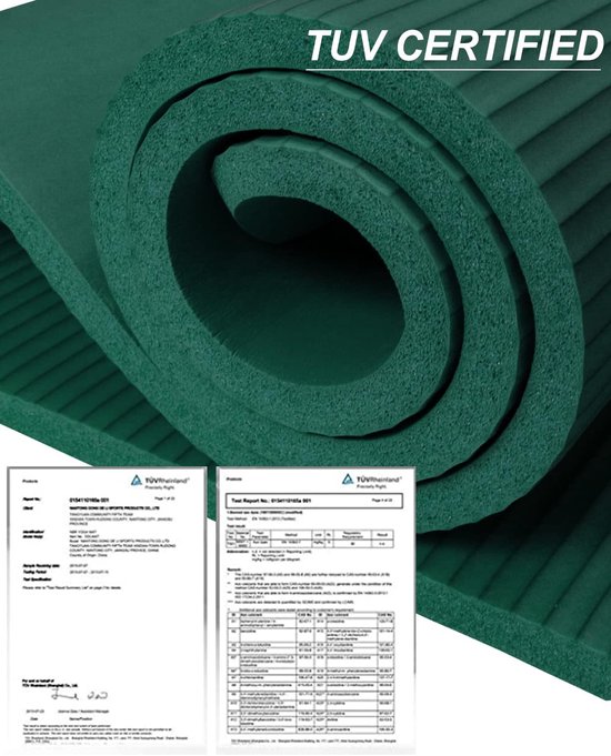 Dikke Yogamat - Fitnessmat Pilatesmat - Thuis Sporten - Extra Breed Ontwerp - 190 x 90 cm - Donkergroen — afbeelding 5