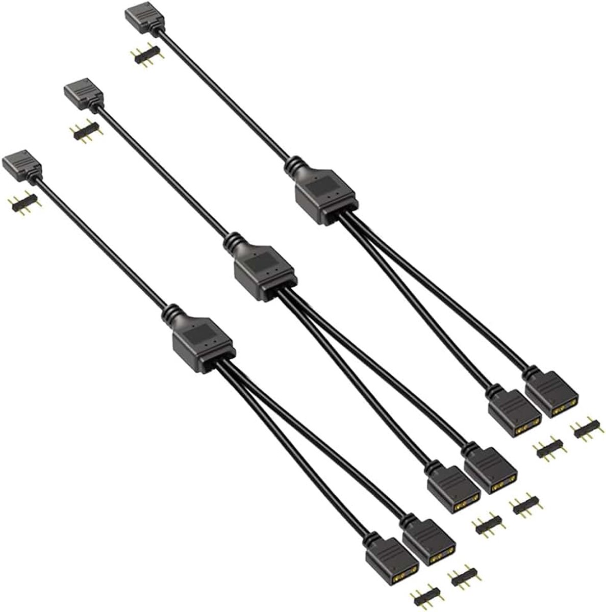 1 tot 2 Splitterkabel 5V 3-pins Adresseerbare RGB-Splitter Verlengkabel ARGB LED-Synchronisatiekabel voor Het Verlengen van de ARGB-Ventilatoren of LED-Series van PC