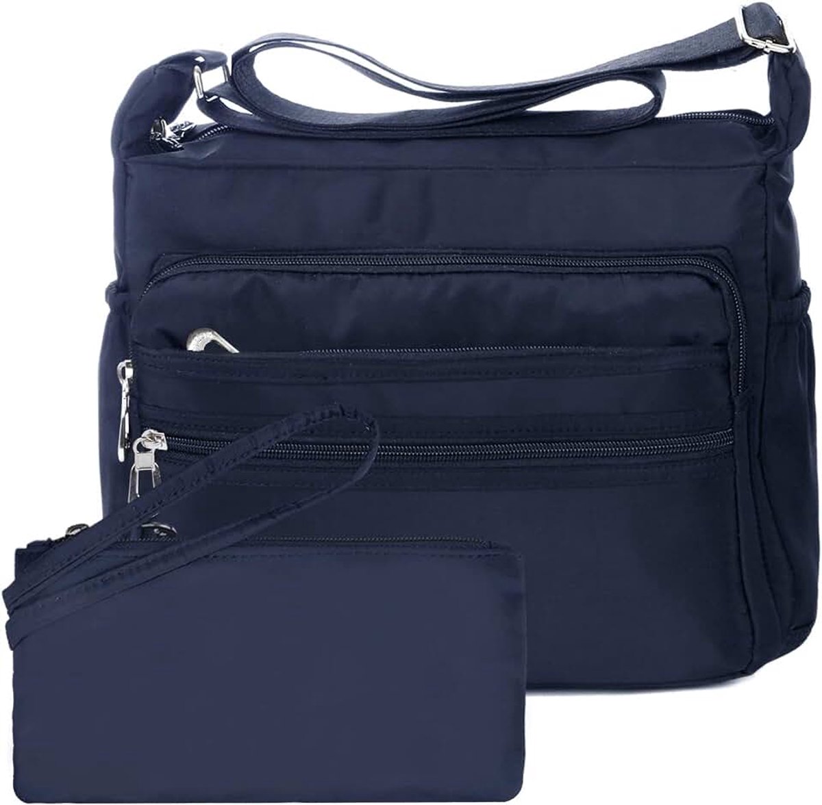 Crossbody tas voor vrouwen, waterdichte nylon schoudertas met veel zakken crossbody handtas met RFID-portemonnee