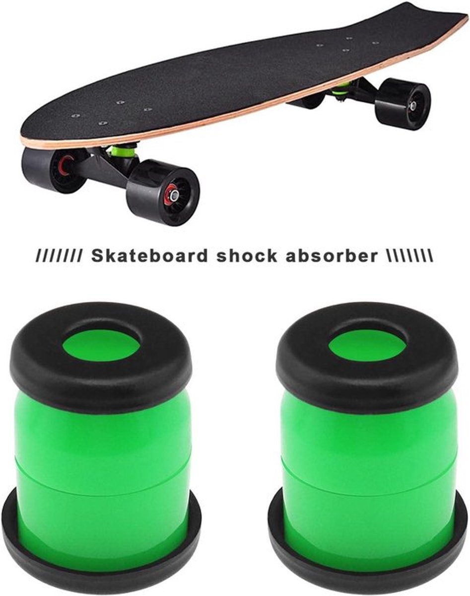 Set bushings voor longboard-trucks - 12 stuks - PU-schokdempers - Rood - Skateboard Onderdelen - Longboards - Skateboards - Schokdemperset - Geschikt voor Trucks - 90A hardheid