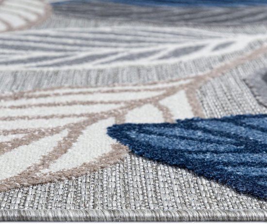 Balkon Tapijt - Buitenkleed Terras - Buiten Leven - Weerbestendig UV-bestendig - 160x230cm - Grijs Blauw — afbeelding 5