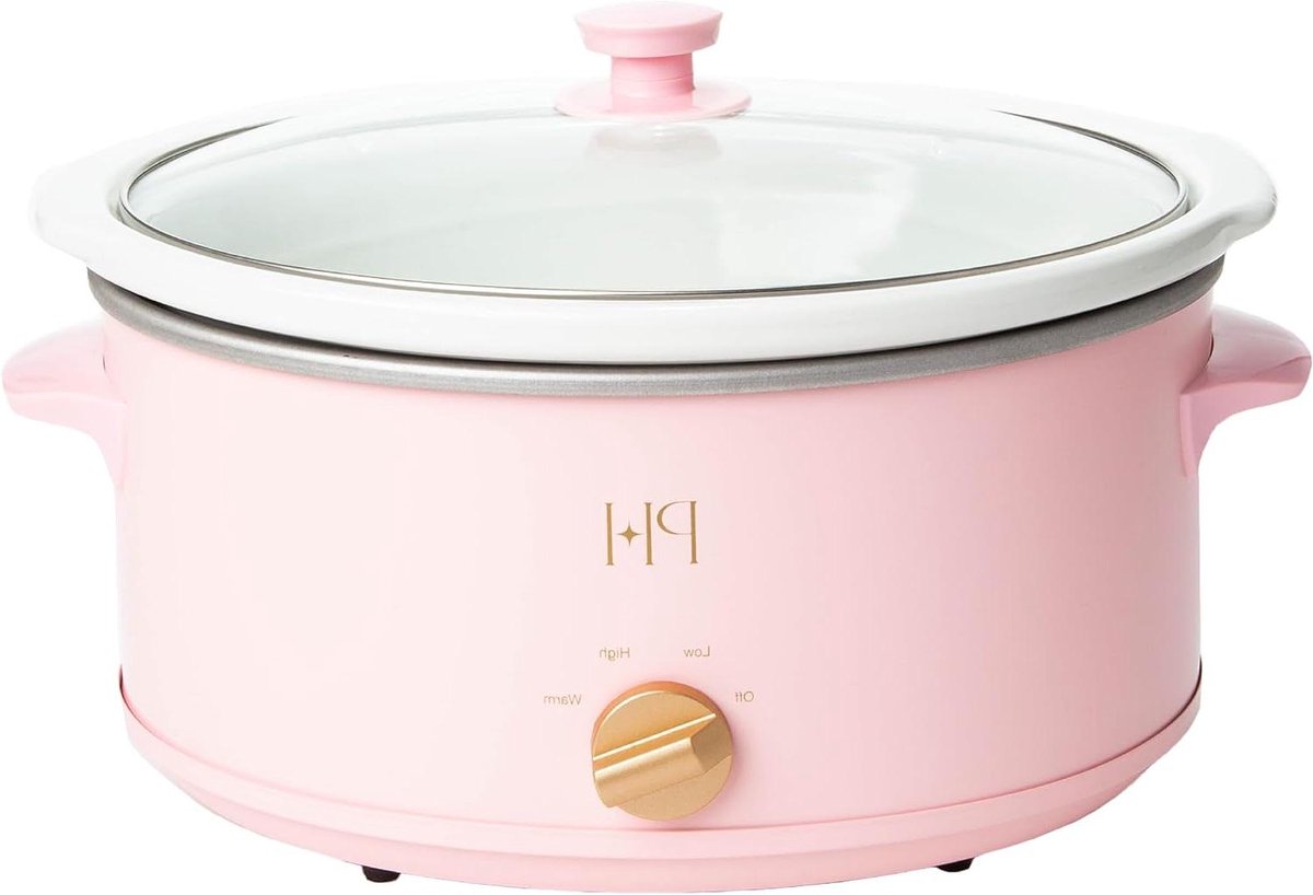 Handmatige Slowcooker - Kookpan - Grote maaltijden bereiden - Natuurlijke anti-aanbaklaag - 6 liter - Roze