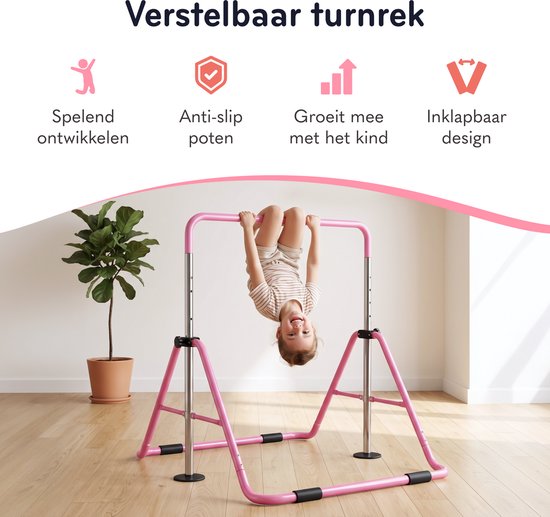 Inklapbaar Turnrek - Klimrek - Verstelbaar in 4 hoogtes - Rekstok - Duikelrek - Kinderen - Peuter - Voor buiten en binnen - Klimboog — afbeelding 2