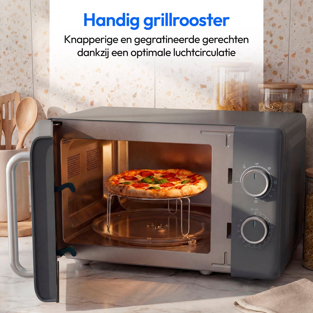 MEDION Retro magnetron met grill - donkergrijs thumbnail 5
