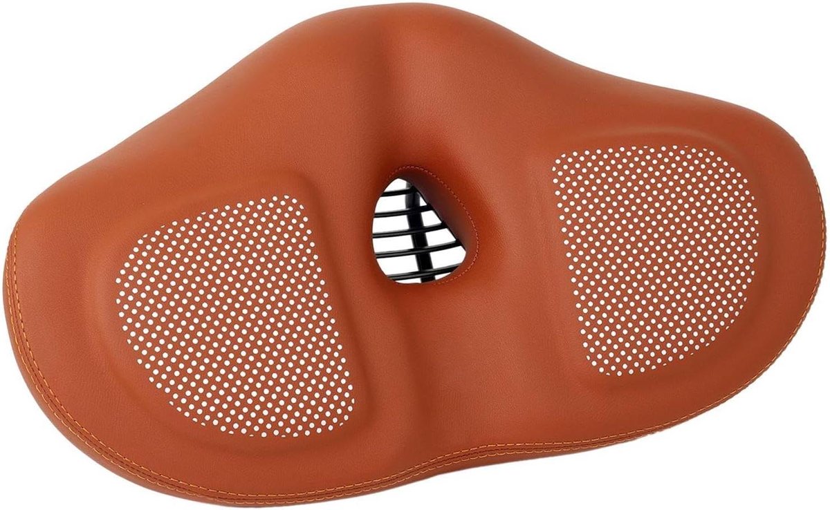 Racefietszadel - Gevoerd Fietszadel - Comfortabel Fietsen - Ergonomische Vleugelvorm - 32 x 19 cm - Bruin
