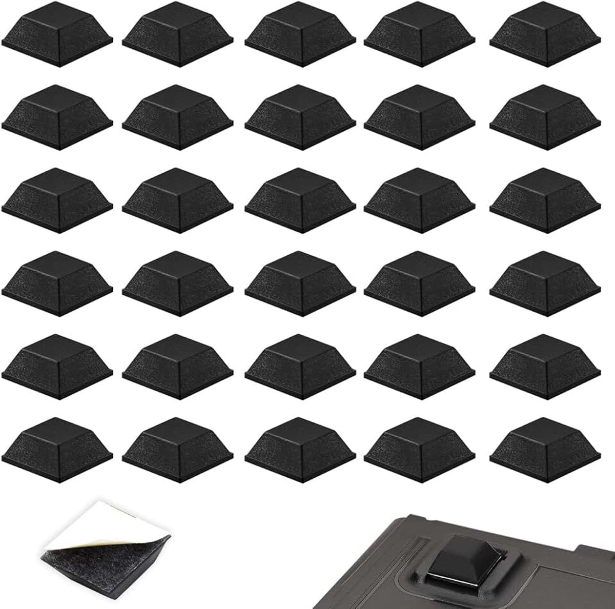30 stuks zelfklevende siliconen rubber voetjes 20 x 20 x 8 mm, antislip trillingsdempers en aanslagbuffers voor meubels, luidsprekers, wasmachine en apparaten
