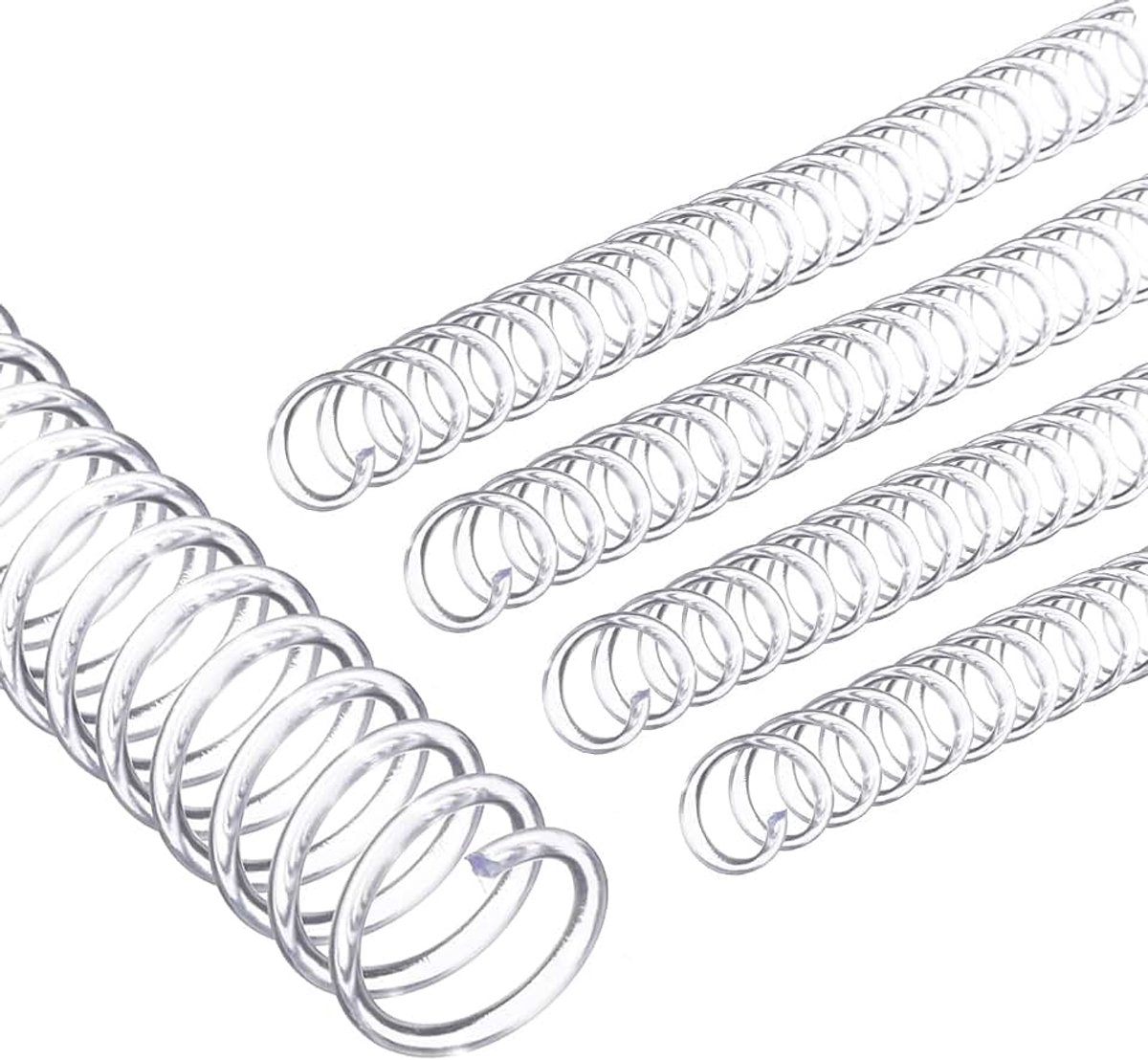 16mm (5/8") Plastic Spiraalbindende Spoelen, 25 Stks Bindspiralen 140 Vel Capaciteit 4:1 Pitch Binding Spiralen voor het Binden van Papieren Vellen, Transparant