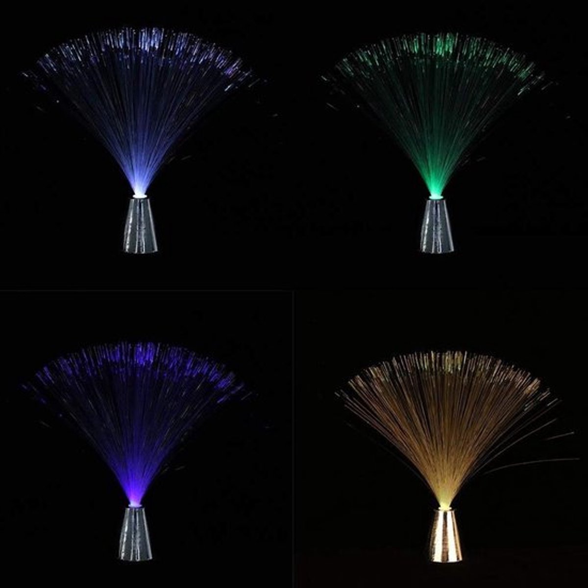 Nachtlampje LED met 7 Kleuren - Glasvezel Fontein voor Kerstfeest Decoratie