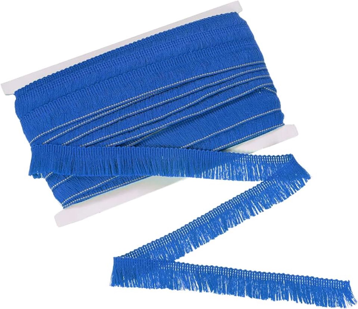 27 Yards Kwastje Franje Trim, 1 Inch Brede Polyester Franje Boho Kant Naaien Fringe Trimmen voor Latijnse Jurk/Rok/Tassen/DIY Decoratie/Kleding Accessoires [Saffierblauw]