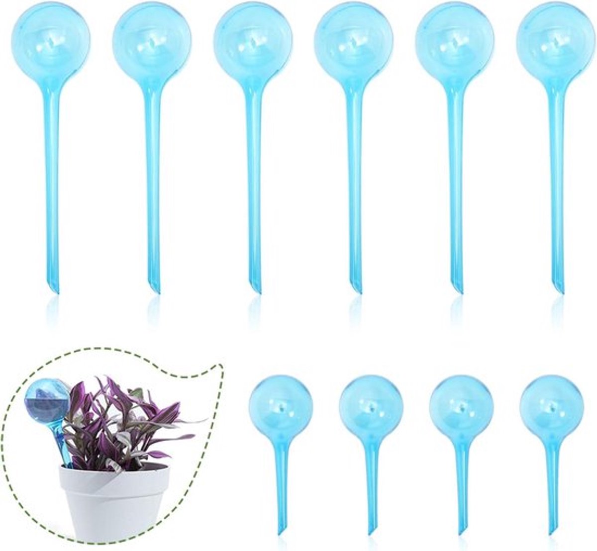 Watergevende bollen - Set van 10 stuks voor automatische irrigatie van binnen- en buitenplanten - Zelfwaterende bollen voor bloempotten - Tuin - Vakantieplantenverzorging - Waterbesparend