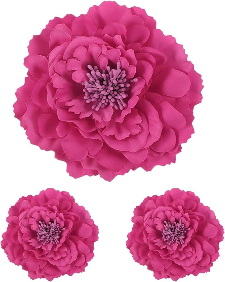 Bloemenhaarklemmen, 11 cm kunststoffen hoofdbloem voor vrouwen, haarspelden, corsage doe-het-zelf knutselen, kleding, bruiloft, verjaardag, feest, rozenrood