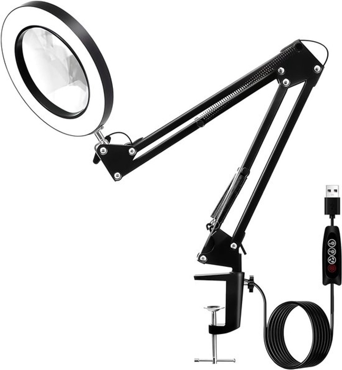 Vergrootglas met Verlichting, 10x Vergroting, 3 Kleurmodi en 10 Helderheidsniveaus voor Handwerk, Reparaties en Diamant Schilderaccessoires