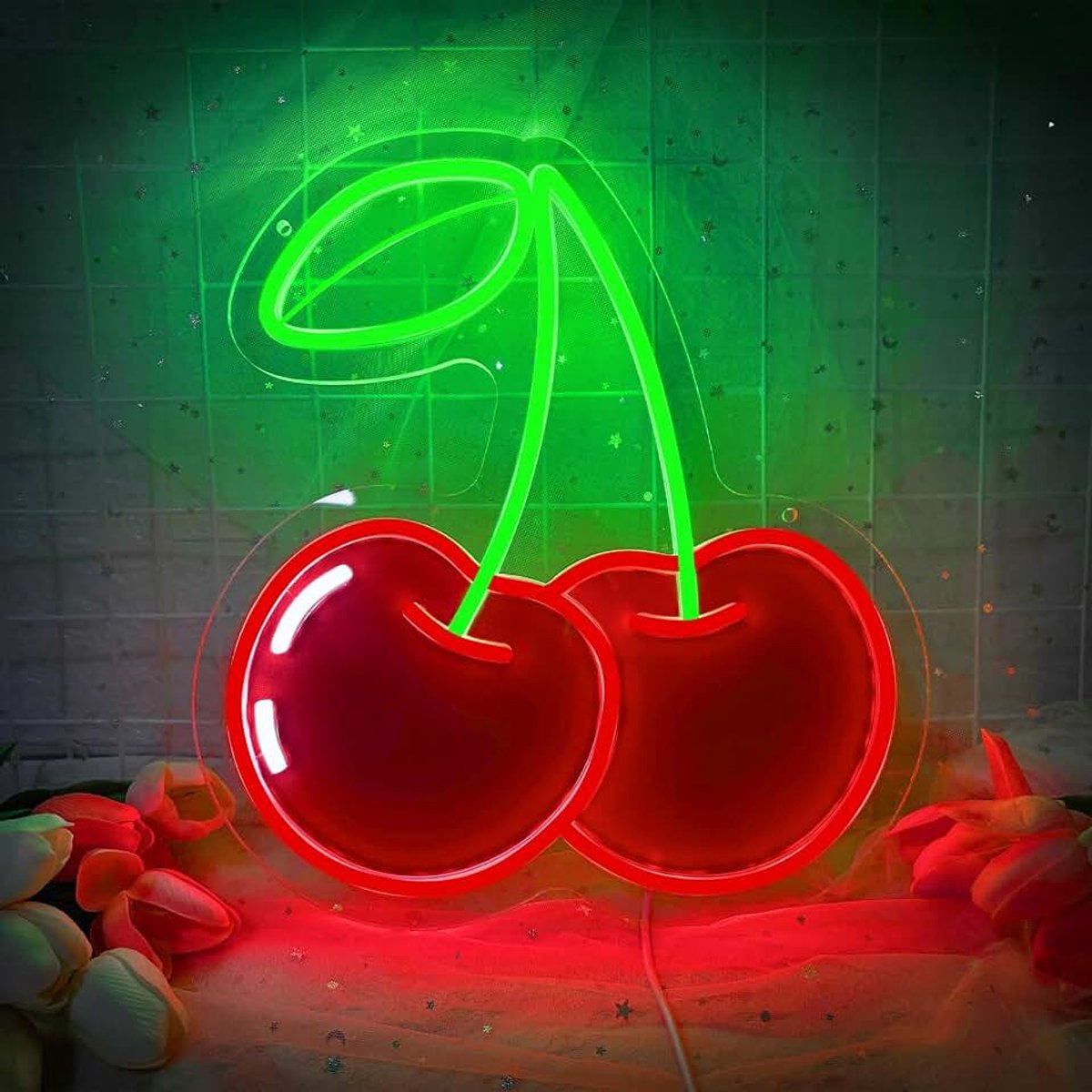 Neonbord Dimbaar Fruit Led Neonlicht voor Wanddecoratie | USB Voeding Levendige Neon met Fruitthema voor Kinderkamer Slaapkamer Restaurant Bar Club Fruitwinkel Verjaardagsfeestje