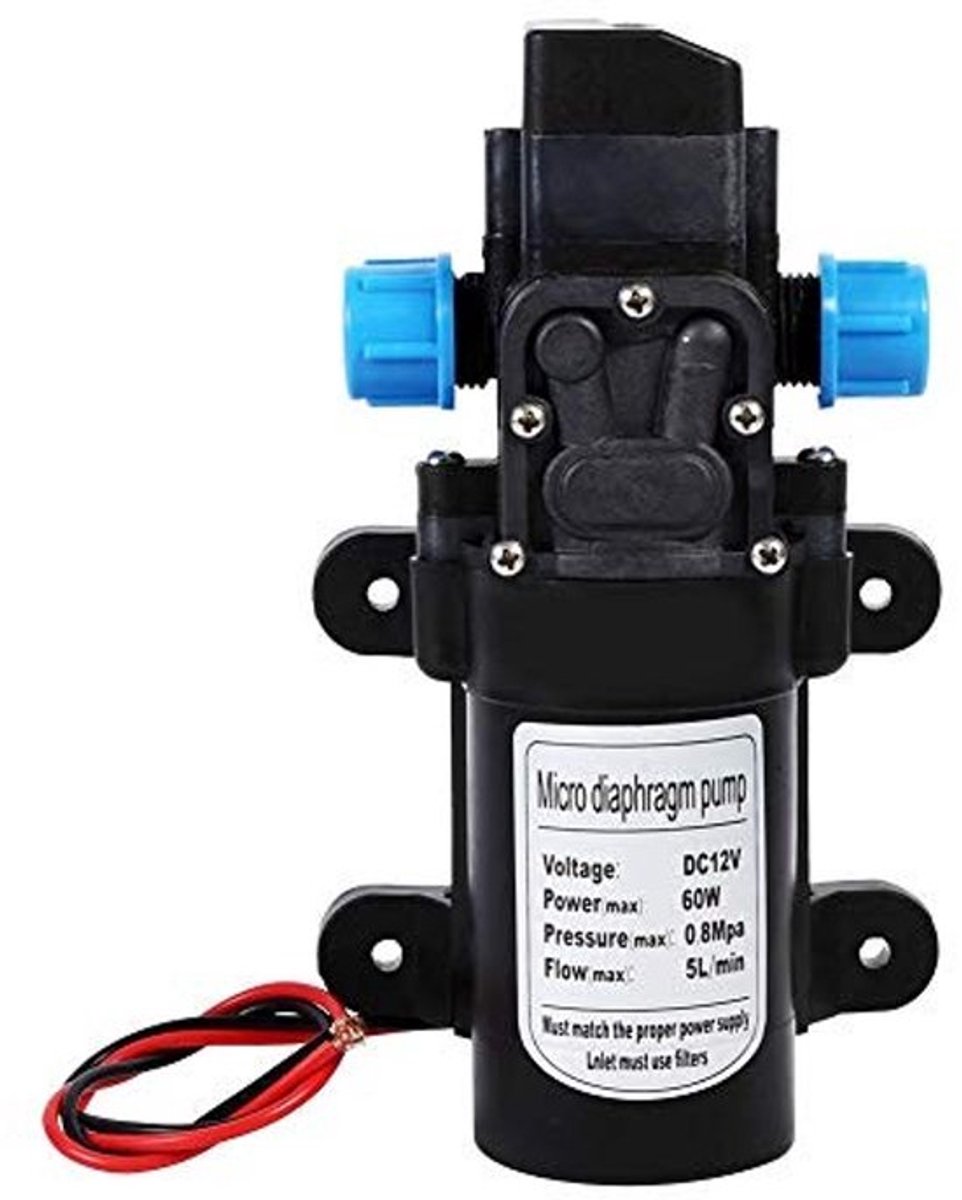 - Hoge Druk Waterpomp - 12V 60W - Ideaal voor Camping en Tuin - 5 Liter per minuut - Automatische uitschakeling - Geschikt voor Boot en Car..