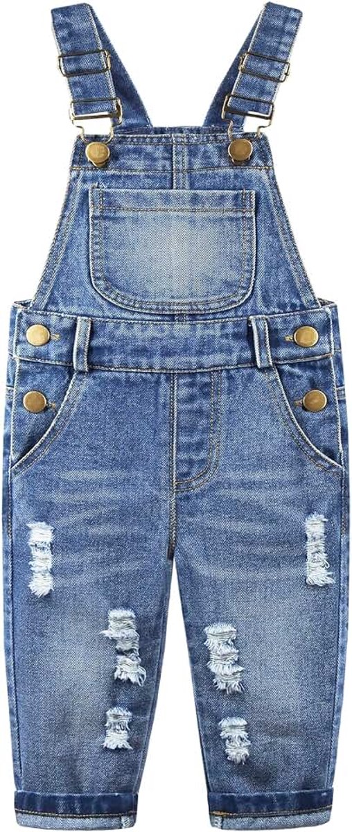 Leuke 4 zakken elastische benen baby peuter gescheurde jeans overall