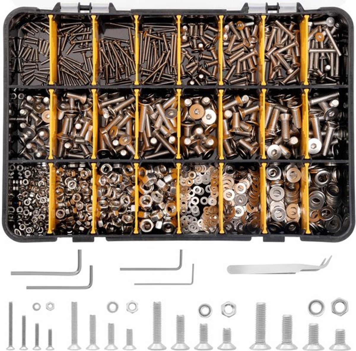 - Verzonken Schroeven Set - 1120 Stuks - Roestvrijstaal - M2 M3 M4 M5 - DIY en Machinereparatie - Inclusief Opslagdoos