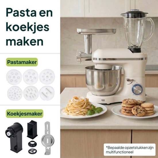 Keukenmachine Multifunctioneel - Keukenrobot Alles-in-één - Maaltijden Bereiden - Vervangt 5 apparaten - 6.2L Kom - Creme — afbeelding 5