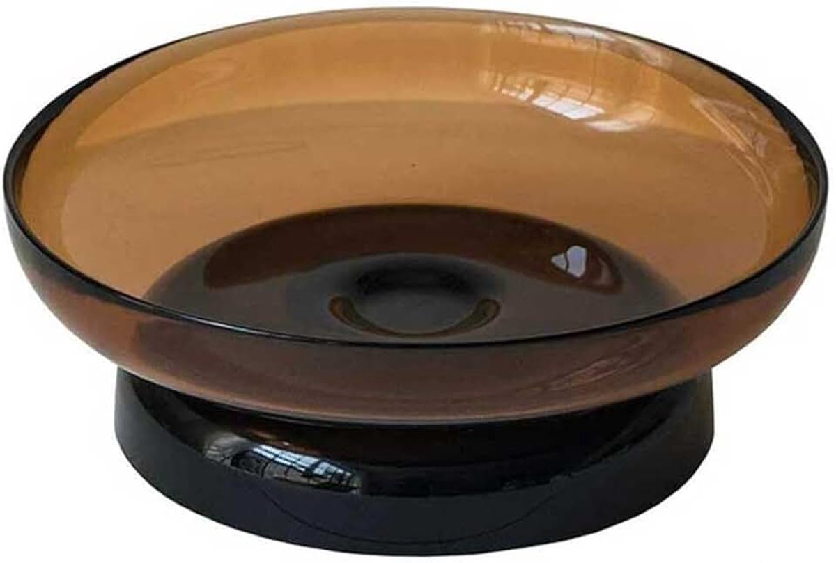 Fruitschaal Moderne, lichte en luxe glazen fruitschaal, rond, grote inhoud met voet, geschikt for de woonkamer, lounge of als decoratie(Brown)