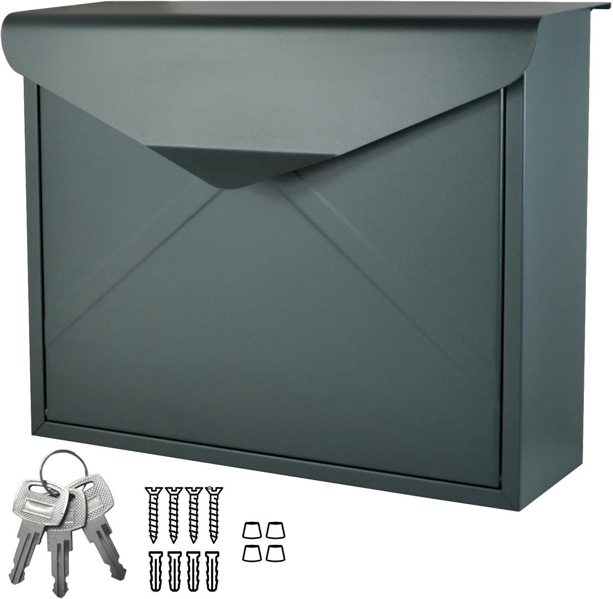 Brievenbus - Wandmodel Postbus - Post Ontvangen - Zonder Krantenrol - 36x11x30 cm - Antracietgrijs