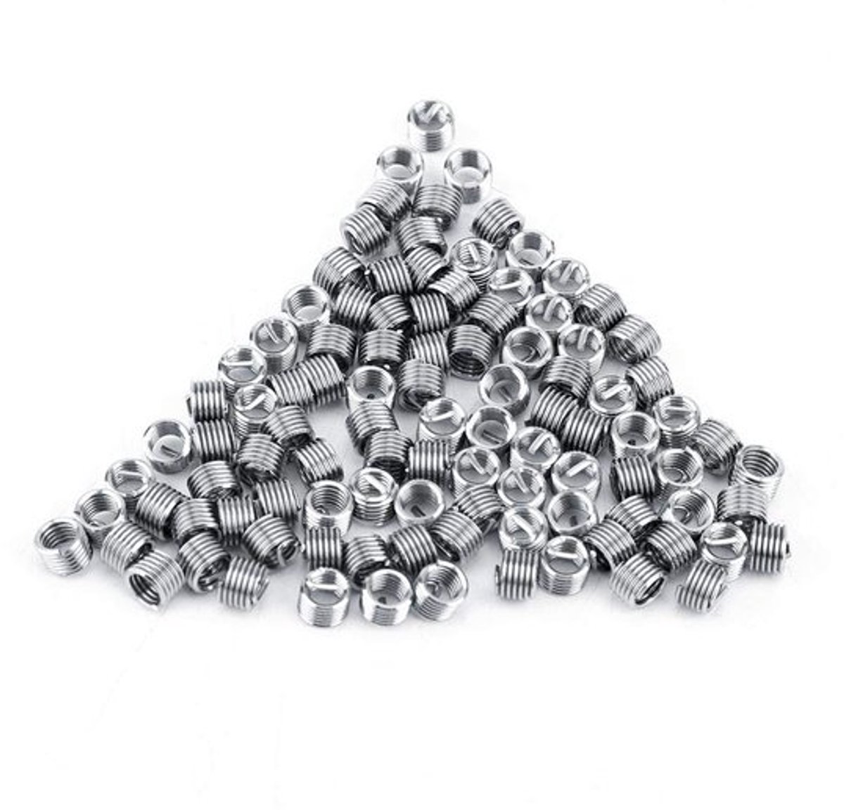- RVS Spiraal-Schroefdraad Helicoil Inserts - 100 Stuks - Betere Verbinding en Duurzaamheid - Betere Kwaliteit - Duurzaam Materiaal - Gesc...